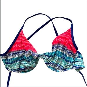 Eidon/ Body Glove Colorful Patterned underwire Bikini Top size D/DD